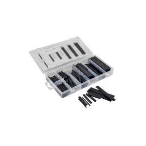 ESTUCHE DE TUBOS TERMORETRÁCTILES NEGROS 127PCS