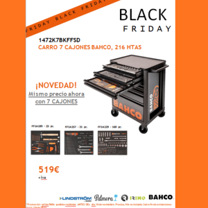 CARRO  7 CAJONES  216 HERRAMIENTAS BAHCO