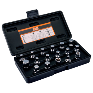 00378  Juego de vasos para drenaje de aceite BAHCO BE6217 profesional