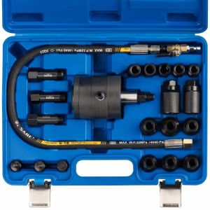 00381  kit extractor de inyectores SATRA con martillo neumático por vibración incluye 19 adaptadores y está diseñado para extraer inyectores agarrotados de forma rápida, segura y profesional.